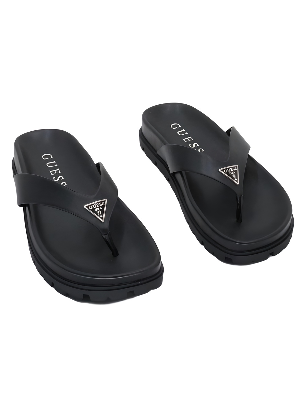 Guess Davelle 2 Black Platform Thong Sandals Size 6.5M